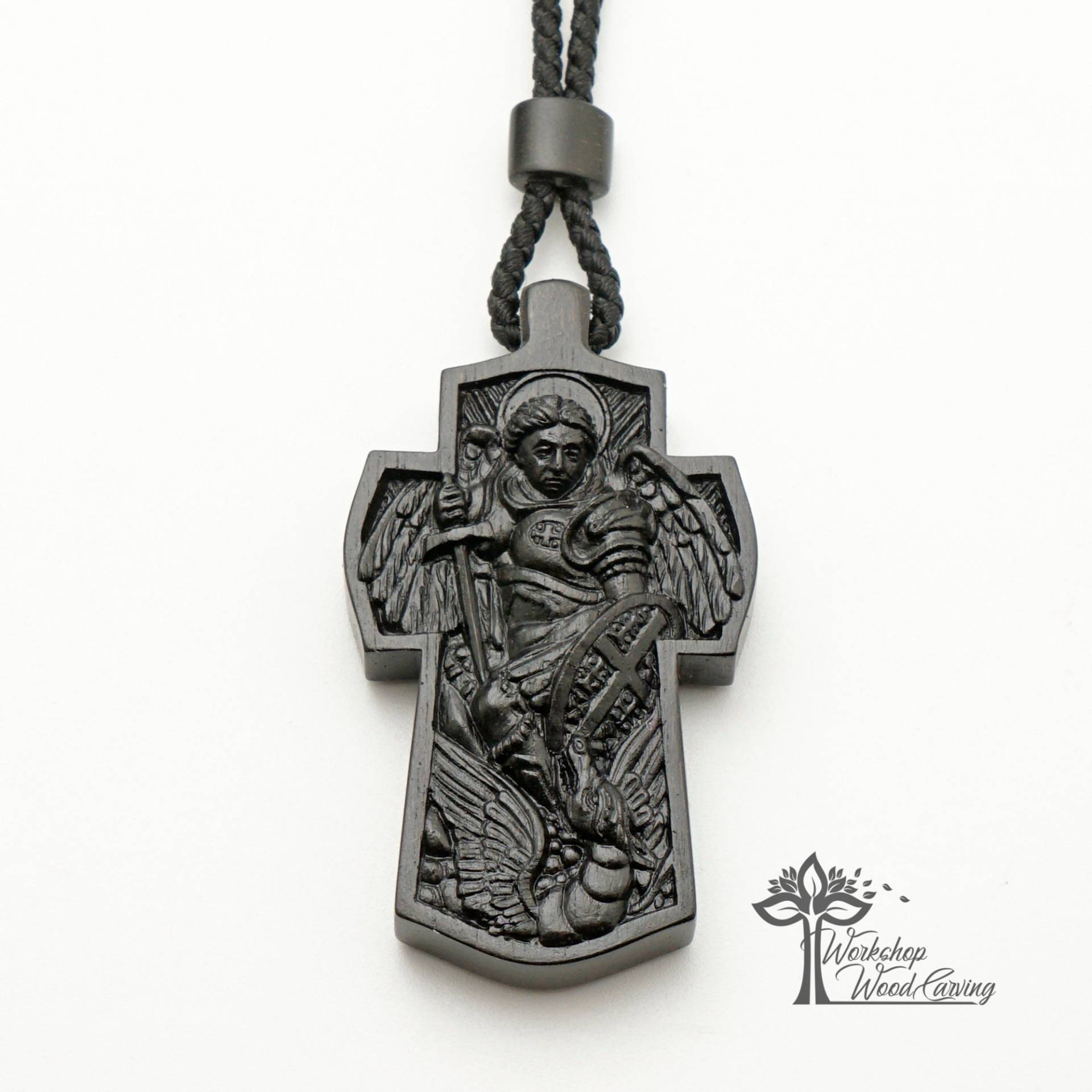 Kreuz Holz Erzengel Schnitt Von Eben, Christian Geschenk Mens Kreuz Holz Erzengel Schnitt Von Eben, Christian Geschenk Mens von WorkshopWoodCarving