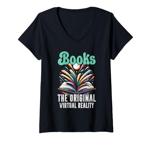 Damen Book Lover Bookworm Books and Reading Welttag des Buches T-Shirt mit V-Ausschnitt von World Book Day Book Lover Bookworm
