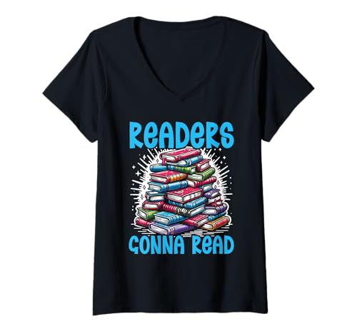 Damen Book Lover Bookworm Books and Reading Welttag des Buches T-Shirt mit V-Ausschnitt von World Book Day Book Lover Bookworm