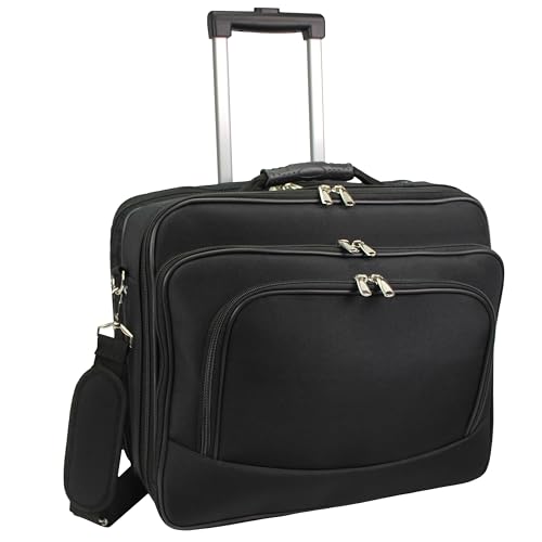 World Traveler Rolling 17 Zoll Laptop Aktentasche Computertasche, Schwarz, Einheitsgröße, Rolling 17 Zoll Laptop Aktentasche Computertasche von World Traveler