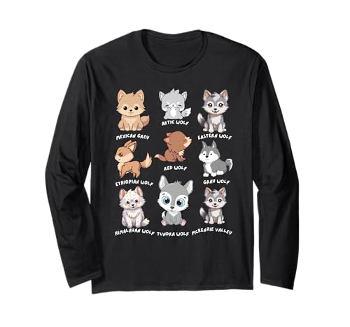 Chibi Wolf Baby Wölfe Tiere der Welt Wolf Liebhaber Kinder Langarmshirt Chibi Wolf Baby Wölfe Tiere der Welt Wolf Liebhaber Kinder Langarmshirt von World Wolf Lover tees for kids
