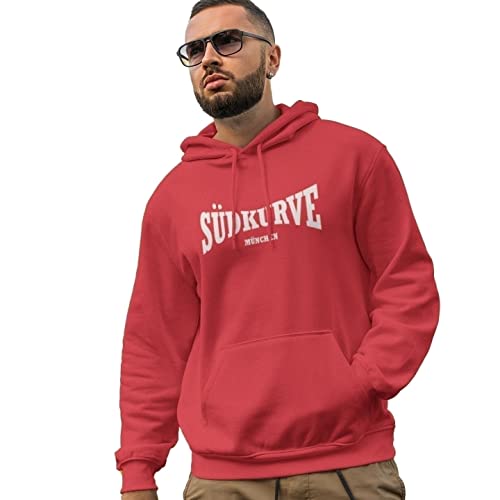 World of Football Herren Pullover Hoodie Südkurve München Bayern rot rot - XXL von World of Football