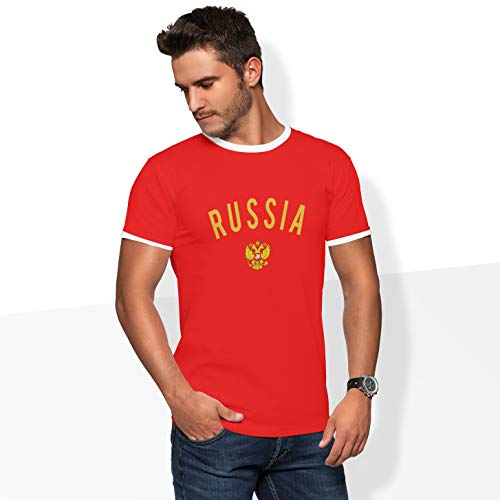 World of Football Ringer T-Shirt Russland Logo rot - L von World of Football