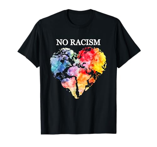 NO RACISM Weltkarte in Herzform | World of Love T-Shirt T-Shirt von World of Love