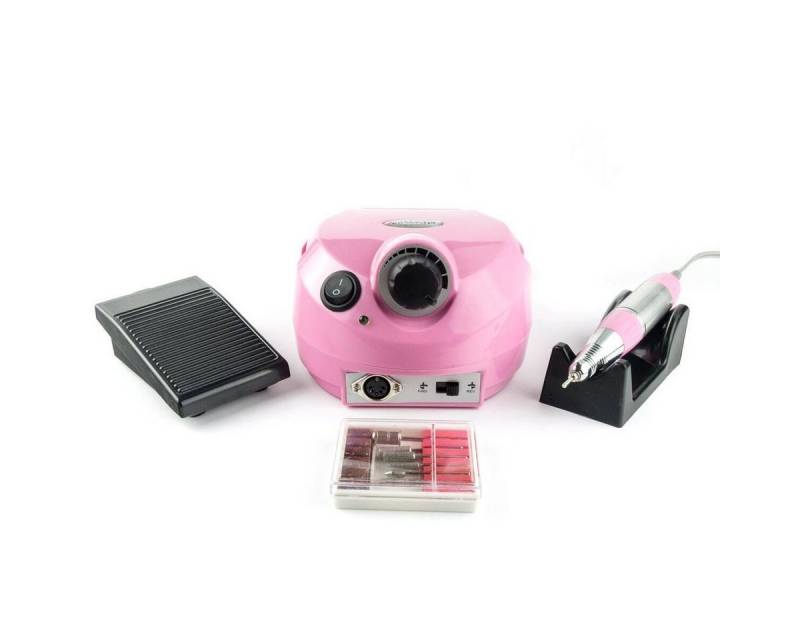 World of Nails-Design Maniküre-Pediküre-Set Profi Nagelfräser 65W bis 35000 U/min mit Fußschalter und Bit-Set, Für Maniküre und Pediküre geeignet von World of Nails-Design