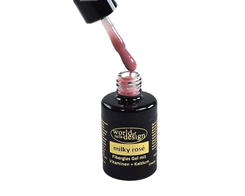 World of Nails-Design Nageldesign Zubehör UV/LED Fiberglas Gel mit Vitaminen und Kalzium in einer Pinselflasche, Studioqualität von World of Nails-Design