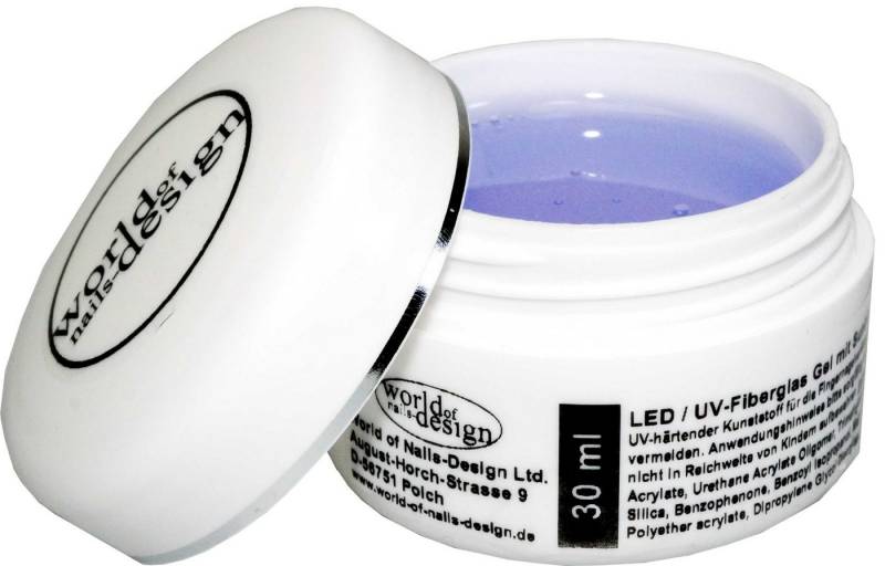 World of Nails-Design UV-Gel LED/UV-Fiberglas Gel klar 1 Phasengel, Aufbaugel mit Sunblocker, professionelle Studioqualität von World of Nails-Design