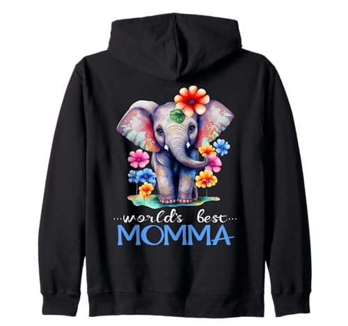 Die beste Mama der Welt, 2025, hübsche Blumenelefantenliebhaberin Kapuzenjacke von World's Best Momma 2025 Elephant Sapphire Star