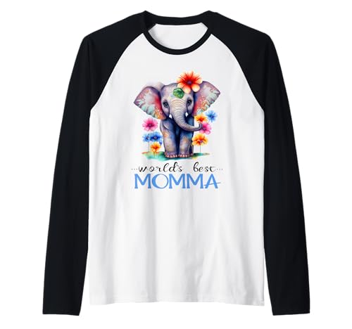 Die beste Mama der Welt, 2025, hübsche Blumenelefantenliebhaberin Raglan Die beste Mama der Welt, 2025, hübsche Blumenelefantenliebhaberin Raglan von World's Best Momma 2025 Elephant Sapphire Star