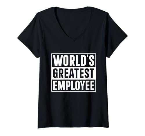 Damen Bester Mitarbeiter Der beste Mitarbeiter der Welt T-Shirt mit V-Ausschnitt Damen Bester Mitarbeiter Der beste Mitarbeiter der Welt T-Shirt mit V-Ausschnitt von World's Best Shirts World's Greatest Gifts
