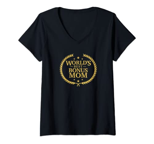 Damen Die beste Bonusmutter der Welt - Greatest Ever Award T-Shirt mit V-Ausschnitt Damen Die beste Bonusmutter der Welt - Greatest Ever Award T-Shirt mit V-Ausschnitt von World's Best Tees