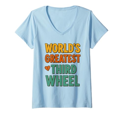 Damen Das Beste dritte Rad der Welt, lustig für Damen und Herren T-Shirt mit V-Ausschnitt Damen Das Beste dritte Rad der Welt, lustig für Damen und Herren T-Shirt mit V-Ausschnitt von World's Greatest Third Wheel Design Tee
