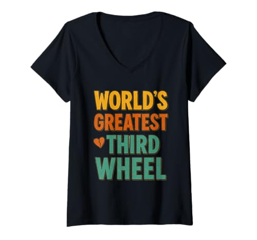 Damen Das Beste dritte Rad der Welt, lustiges Retro-Vintage-Look für Herren und Damen T-Shirt mit V-Ausschnitt Damen Das Beste dritte Rad der Welt, lustiges Retro-Vintage-Look für Herren und Damen T-Shirt mit V-Ausschnitt von World's Greatest Third Wheel Design Tee