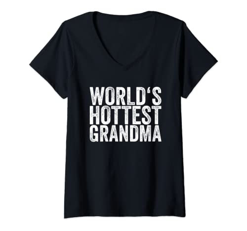 Damen Die heißeste Großmutter der Welt T-Shirt mit V-Ausschnitt Damen Die heißeste Großmutter der Welt T-Shirt mit V-Ausschnitt von World's Hottest Grandma