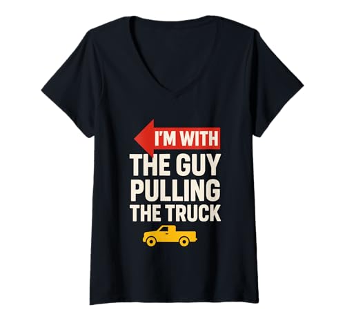 Damen Strongman Atlas Stone Truck Pull Training Dad Fan Crew T-Shirt mit V-Ausschnitt Damen Strongman Atlas Stone Truck Pull Training Dad Fan Crew T-Shirt mit V-Ausschnitt von World’s Strongest Man Heavy Lifting Wife Power