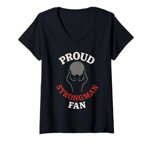 Damen Strongman Atlas Stone Truck Pull Training Dad Fan Crew T-Shirt mit V-Ausschnitt Damen Strongman Atlas Stone Truck Pull Training Dad Fan Crew T-Shirt mit V-Ausschnitt von World’s Strongest Man Heavy Lifting Wife Power