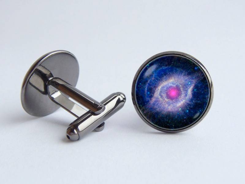 Äußere Raum Manschettenknöpfe Nebula Helix Sterne Astronomie Schmuck Nebel Galaxy Männer Geschenk von WorldOfDream