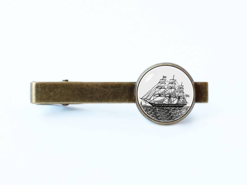 Altes Schiff Krawattenklammer Nautik Schmuck Schoner Vintage Stil Segelschiff Männerschmuck Vater Geschenk Piratenschiff von WorldOfDream