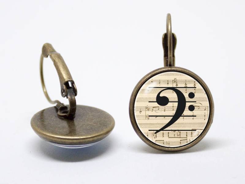 Bassschlüssel Ohrringe Musik Geschenk Schmuck Notenschlüssel Frau Sänger Musiker von WorldOfDream