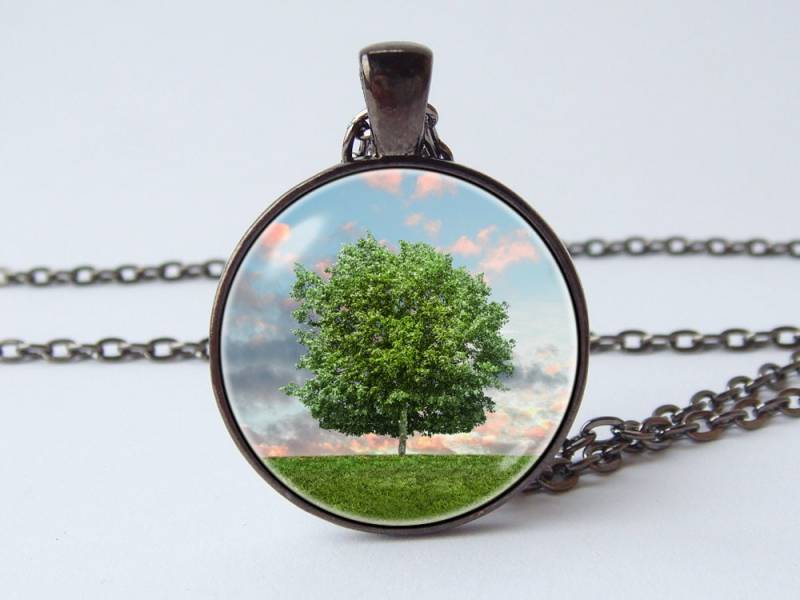 Baum Anhänger Mutter Geschenk Halskette Oma Natur Kunst Des Lebens Familie Foto von WorldOfDream