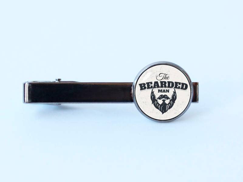 Bearded Man Tie Clip Husband Gift Beard Jewelry Bar Jewellery Men Mustache Rustic von WorldOfDream