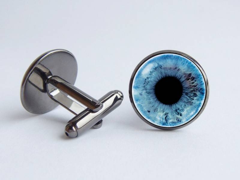 Blaues Auge Manschettenknöpfe Schmuck Vater Geschenk Steampunk Menschen Augen Gothic Augapfel Scary von WorldOfDream