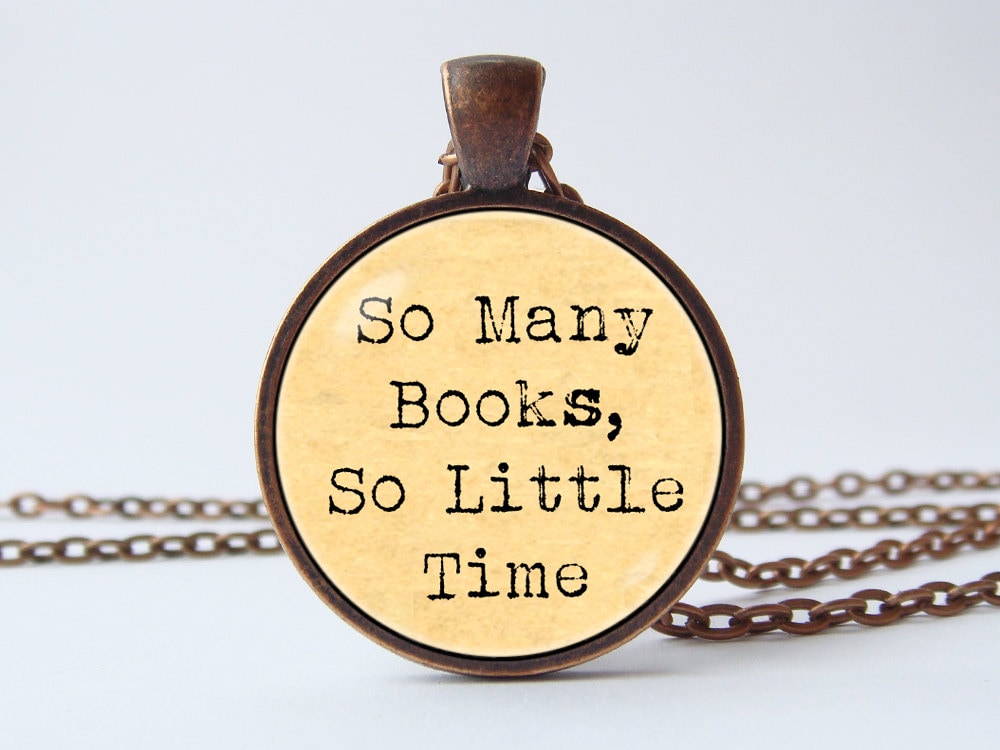 Buch-Anhänger Buch-Schmuck Bibliothekar Schmuck So Viele Bücher So Wenig Zeit Bücherwurm Halskette Glas Buch Liebhaber Leser Geschenk von WorldOfDream