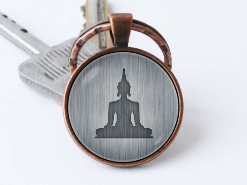 Buddha Schlüsselanhänger Schmuck Meditation Spiritueller Yoga Anhänger Buddhismus Unisex Geschenk von WorldOfDream