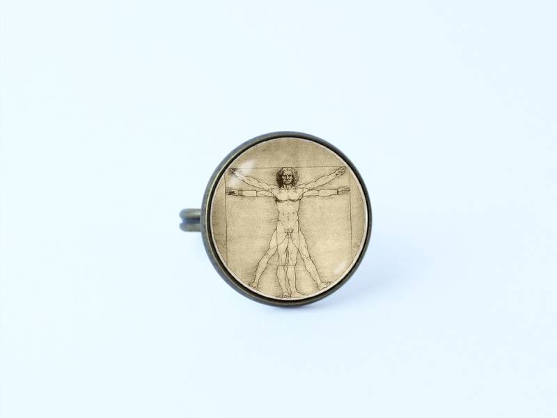 Da Vinci Ring Vitruvian Mann Ring Man Schmuck Kunst-Geschenk Art Renaissance Damen Geschenk Für Kunstliebhaber von WorldOfDream