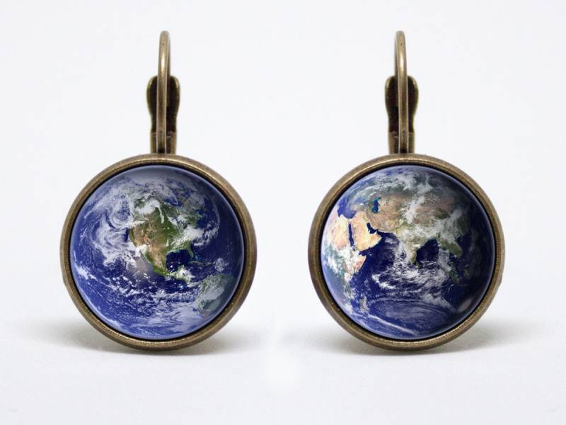 Erde Ohrringe Planetenerde Schmuck Planeten Outer Space Blauer Planet Solar System Welt von WorldOfDream
