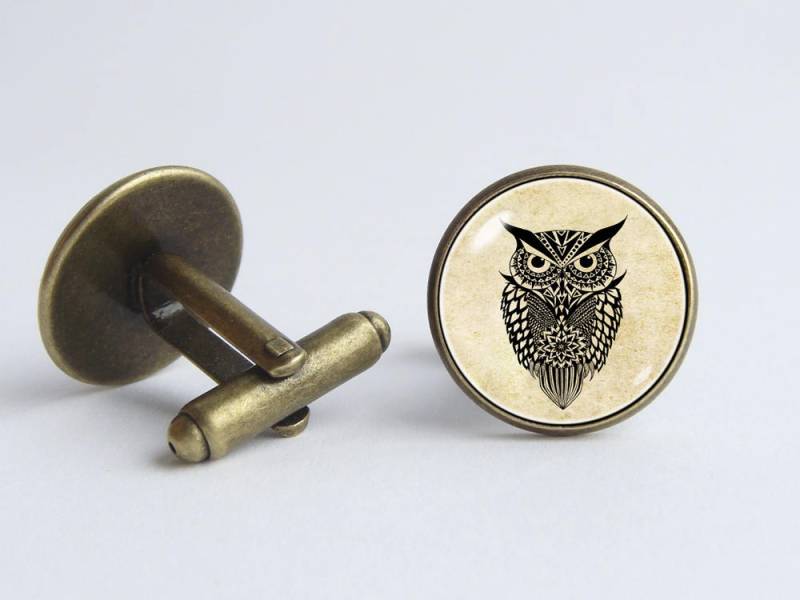 Eule Manschettenknöpfe Vogel Schmuck Zubehör Nacht Weise Männer von WorldOfDream