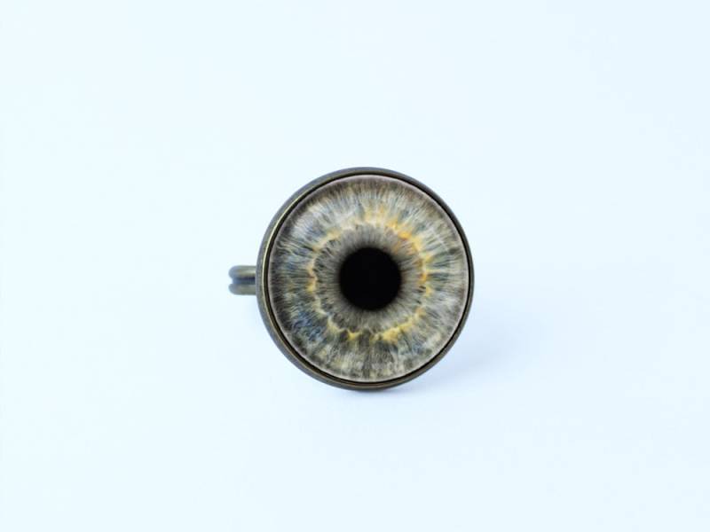 Eyeball Ring Grauer Augenring Schmuck Menschliche Augapfel Augenschmuck Ophthalmologen Geschenk Anatomie Human Eye Pupil von WorldOfDream