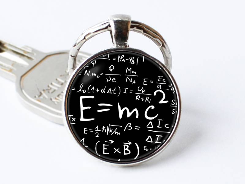 Formel Schlüsselanhänger E = Mc2 Schmuck Schlüsselring Glasfliese Anhänger Lehrer Geschenk Physik Wissenschaft von WorldOfDream