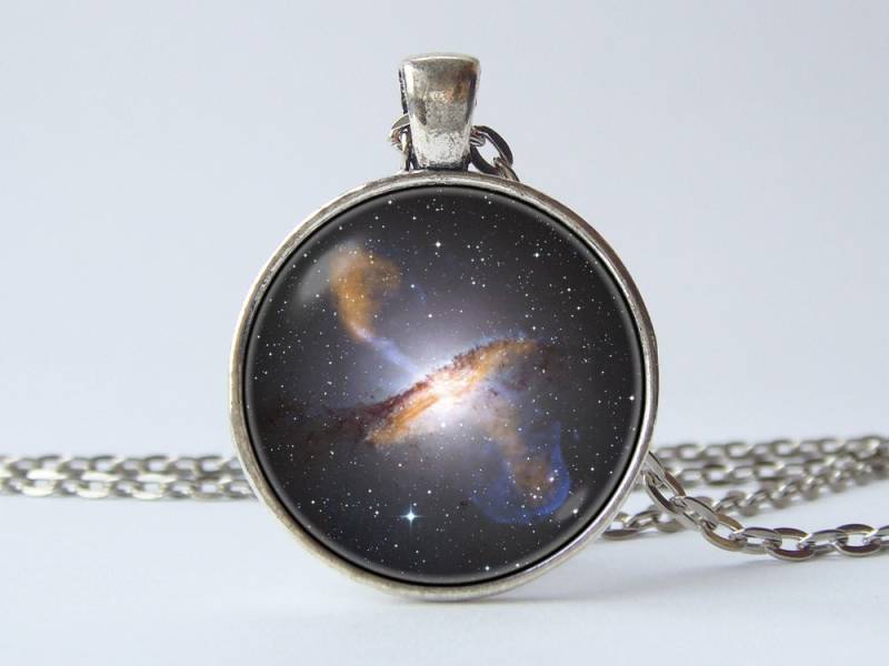 Galaxy Halskette Nebula Anhänger Universum Kosmos Schmuck Space Stars Mystic von WorldOfDream