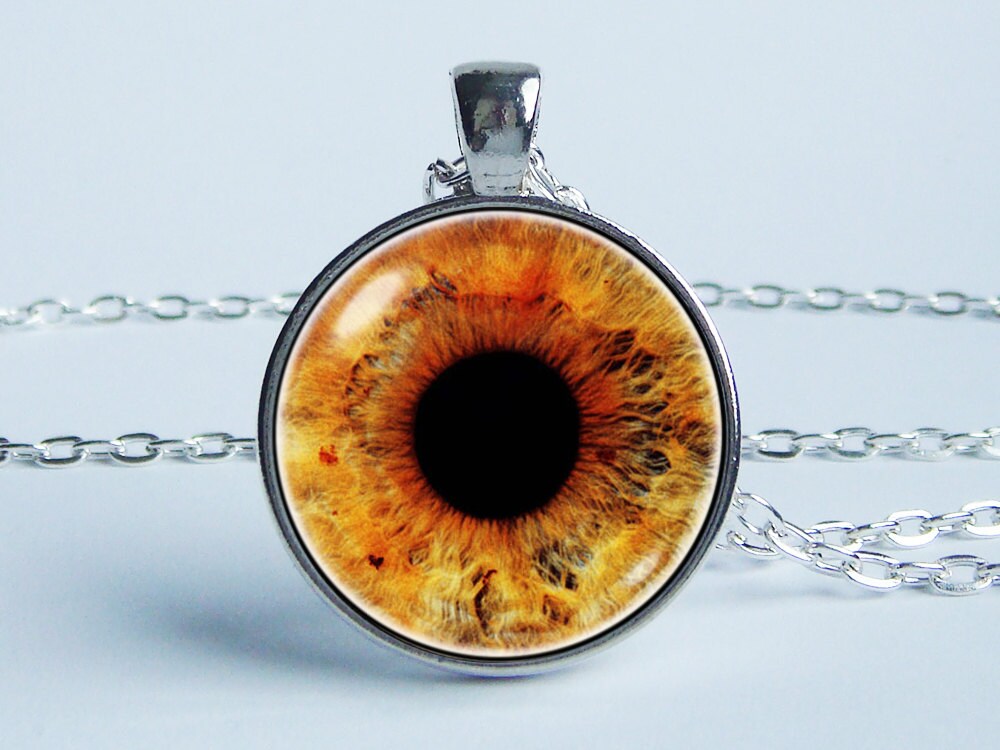 Goldene Auge Halskette Augenschmuck Augenanhänger Boho Anhänger Menschliches von WorldOfDream