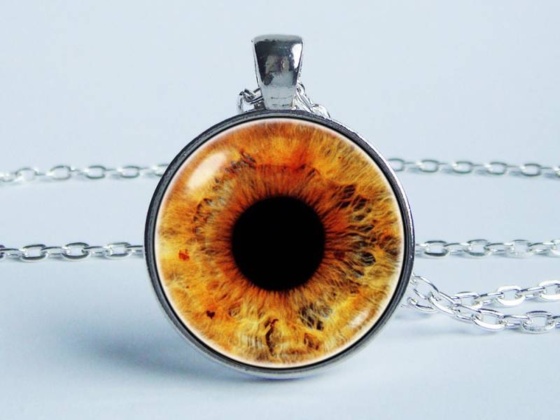 Goldene Auge Halskette Augenschmuck Augenanhänger Boho Anhänger Menschliches von WorldOfDream