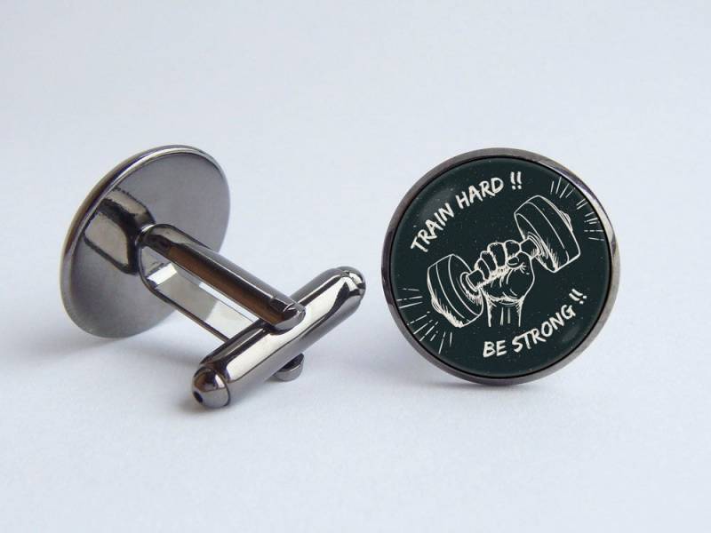 Gym Manschettenknöpfe Dumbell Fitness Geschenk Langhantel Schmuck Gewicht Heben Train Hart Sein Starke Bodybuilding Athlet Coach Geschenke von WorldOfDream