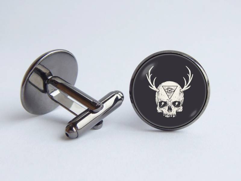 Halloween Schmuck Manschettenknöpfe Schädel Third Eye Men Geschenk Urlaub Hipster Freund von WorldOfDream