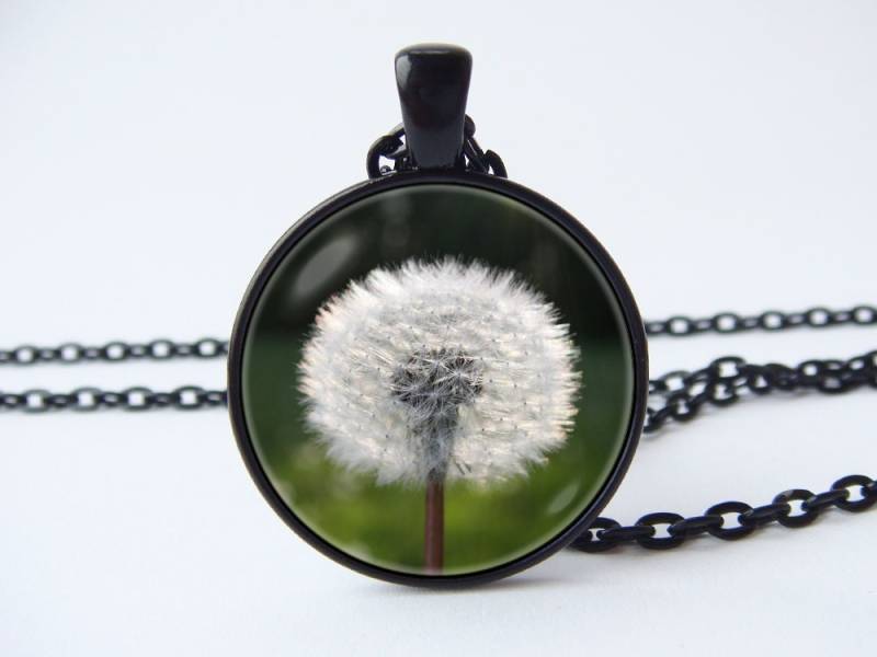 Halskette Löwenzahn Geburtstag Geschenk Tochter Blumenschmuck Pflanze Schmuck Anhänger Floral Unter von WorldOfDream