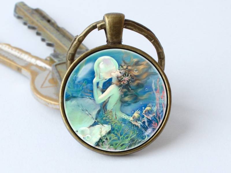 Kleine Meerjungfrau Schlüsselanhänger Schmuck Anhänger Strand Sea Fantasy Geschenk Meeresboden von WorldOfDream