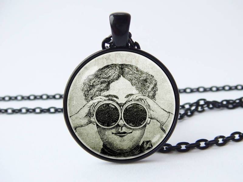 Kunst Halskette Geschenk Vintage Foto Frau Anhänger Schmuck Schwarz Weiß Geschenke von WorldOfDream