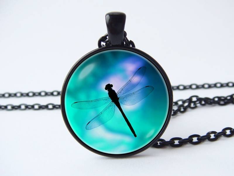 Libelle Halskette Schmuck Anhänger Insekten Insekt Geschenk Natur Flügel Geschenkidee von WorldOfDream