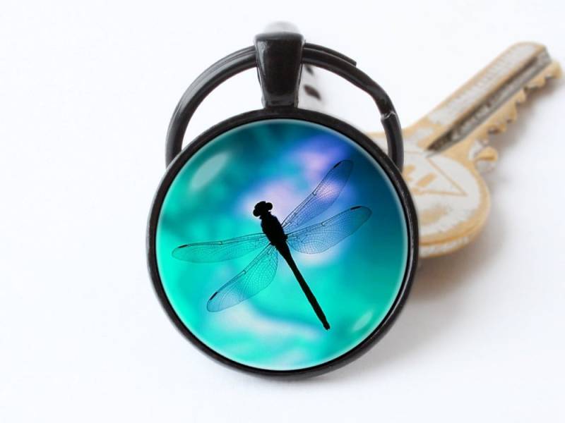 Libelle Schlüsselanhänger Schmuck Insekt Anhänger Insekten Biologie Geschenk Schlüsselring von WorldOfDream