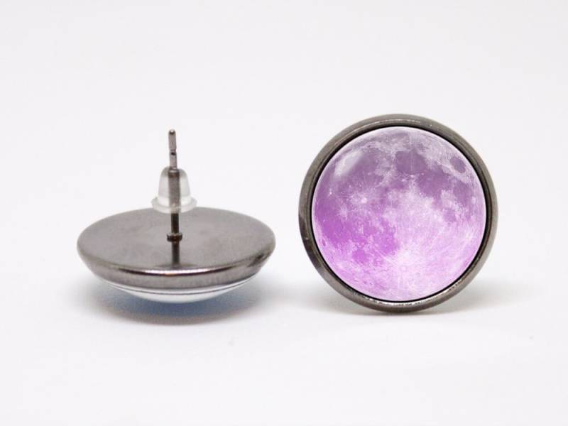 Lunar Geschenk Ohrringe Mond Geburtstag Rosa Schmuck Platz Vollmond Raum Luna von WorldOfDream