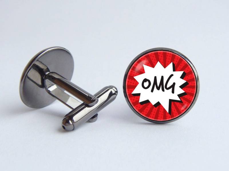 Männer Geschenk Omg Manschettenknöpfe Schmuck Für Freund Comic Buch Comics Sound Zitat von WorldOfDream