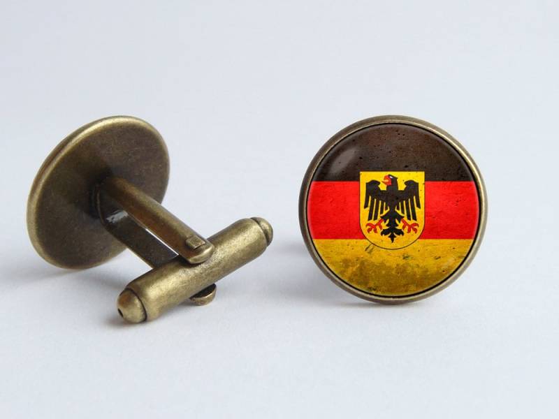 Manschettenknöpfe Mit Deutscher Flagge Feiner Patina von WorldOfDream