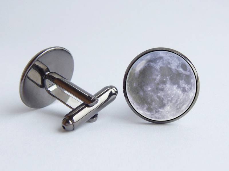 Mond Manschettenknöpfe Männer Cosmos Schmuck Grau Zubehör Geschenk Für Mann Freund von WorldOfDream