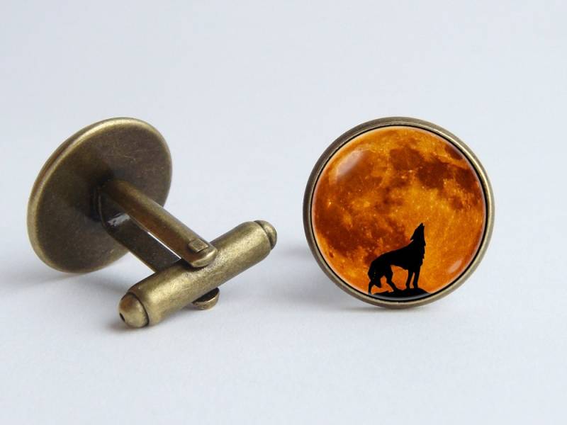 Mond Und Wolf Manschettenknöpfe Männer Schmuck Zubehör Vater Geschenk Für Freund von WorldOfDream