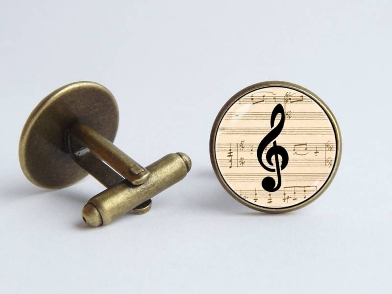 Musik Manschette Nerkette Clef Manschettenknöpfe Geschenk Für Musiker Treble Schmuck Liebhaber Musical Singer Note von WorldOfDream
