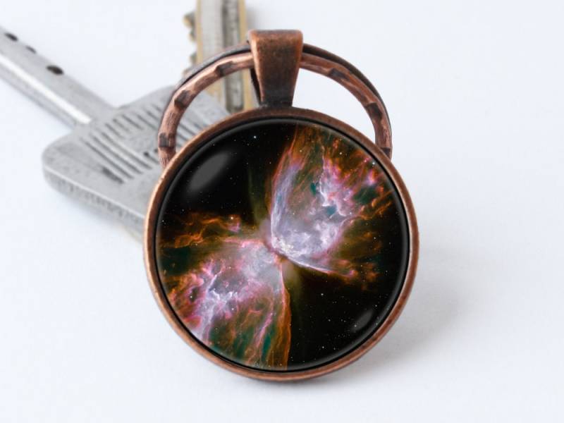 Nebula Schmetterling Schlüsselanhänger Kosmos Galaxy Freundin Geschenk Anhänger Space Schmuck Stars von WorldOfDream